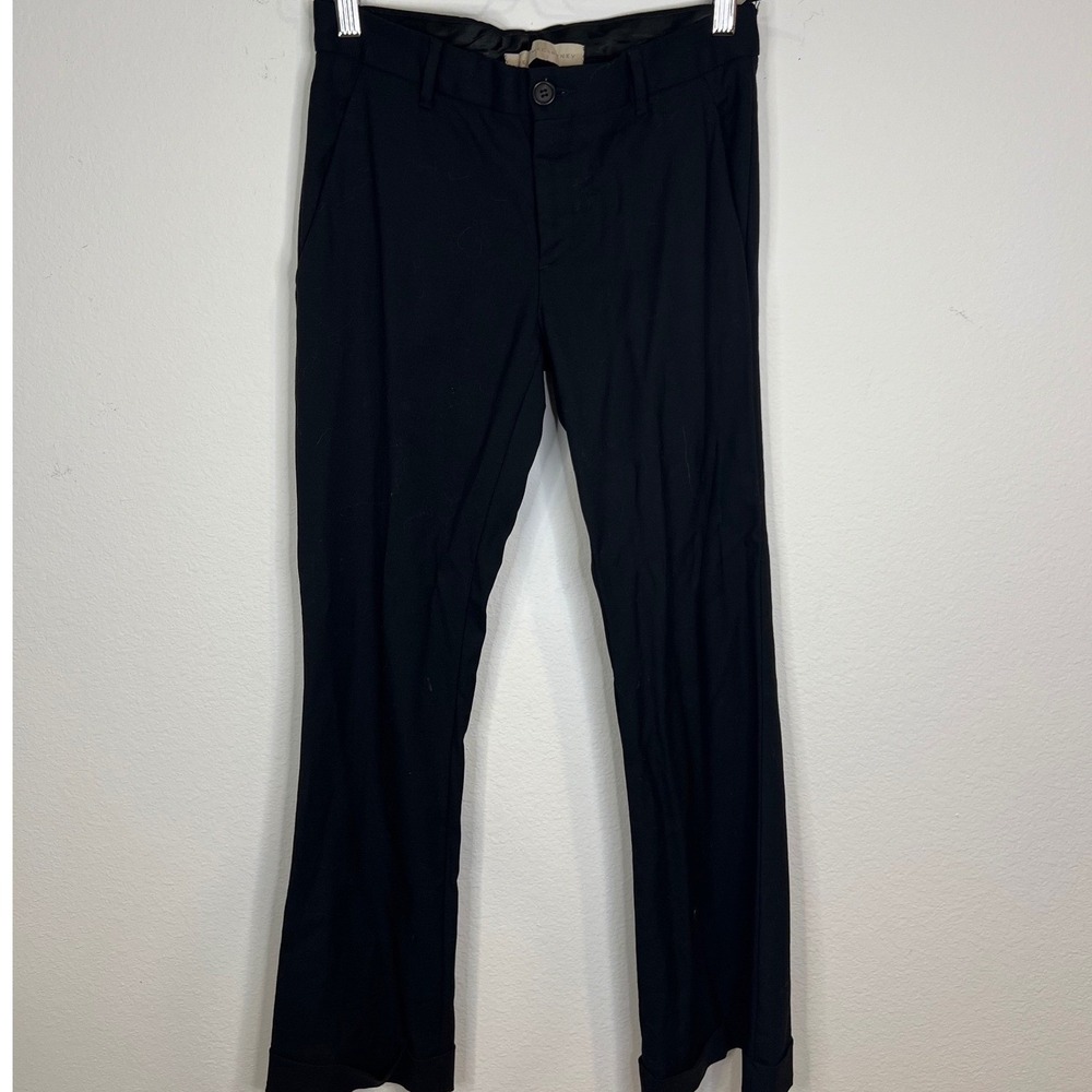 Stella McCartney Womens Tailored Cuffed Trousers Flat Front Black 26
